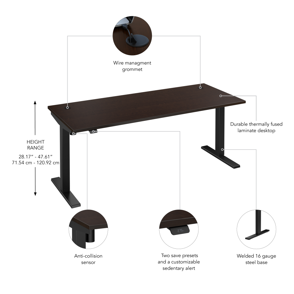 Move 40 Series 72W x 30D Electric Height Adjustable Standing Desk