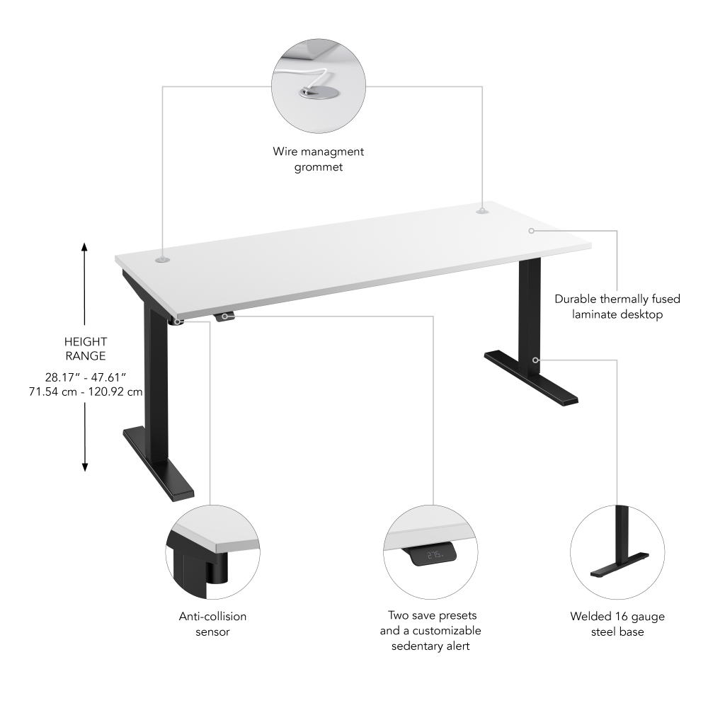 Move 40 Series 72W x 30D Electric Height Adjustable Standing Desk