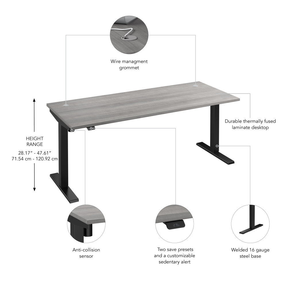 Move 40 Series 72W x 30D Electric Height Adjustable Standing Desk