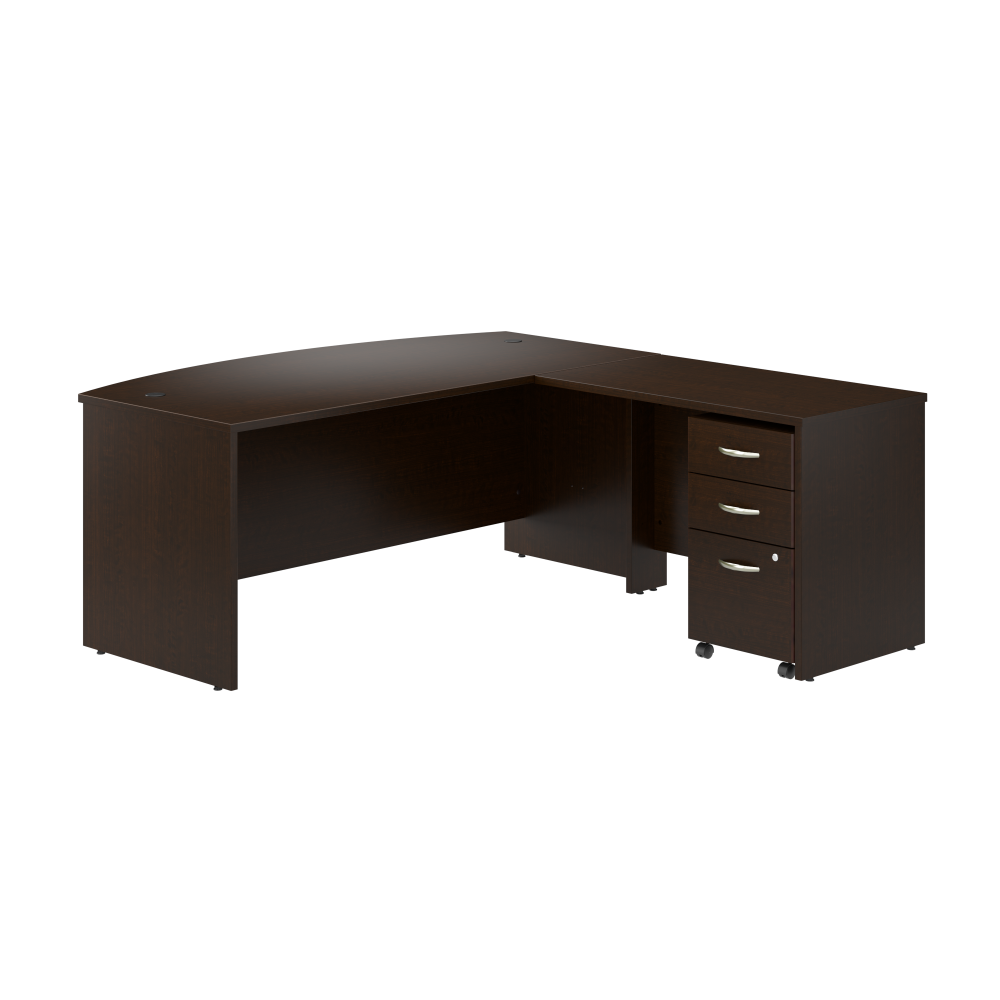Series C 72W Bow Front L Shaped Desk with 42W Return and Mobile File Cabinet