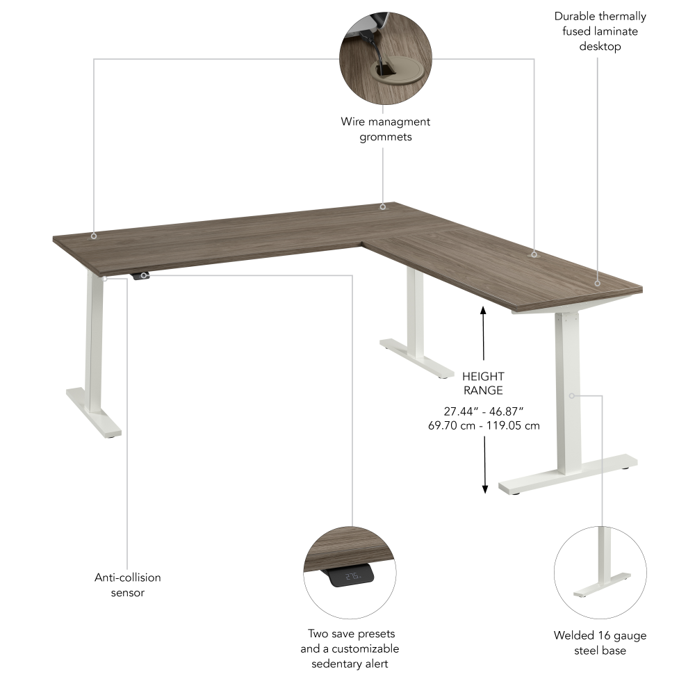 Move 60 Series 72W Height Adjustable L Shaped Standing Desk