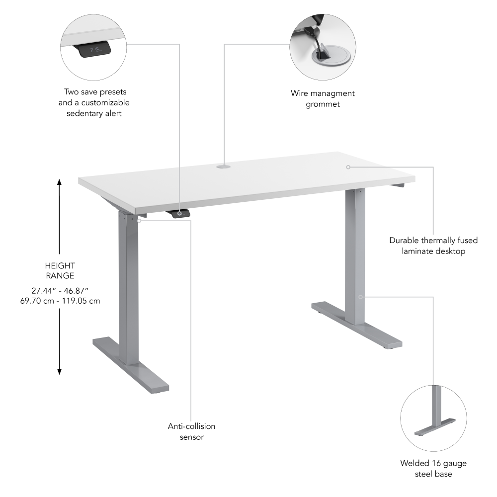 48W x 24D Height Adjustable Standing Desk