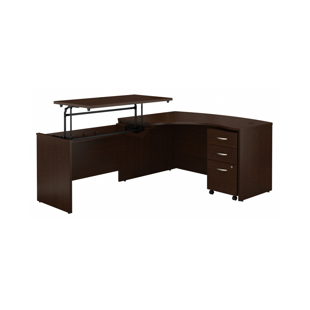 Series C 60W x 43D Left Hand 3 Position Sit to Stand L Shaped Desk with Mobile File Cabinet