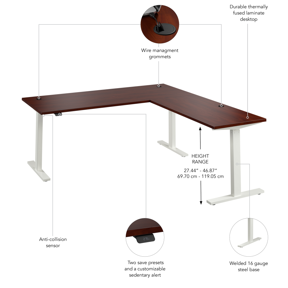 Move 60 Series 72W Height Adjustable L Shaped Standing Desk