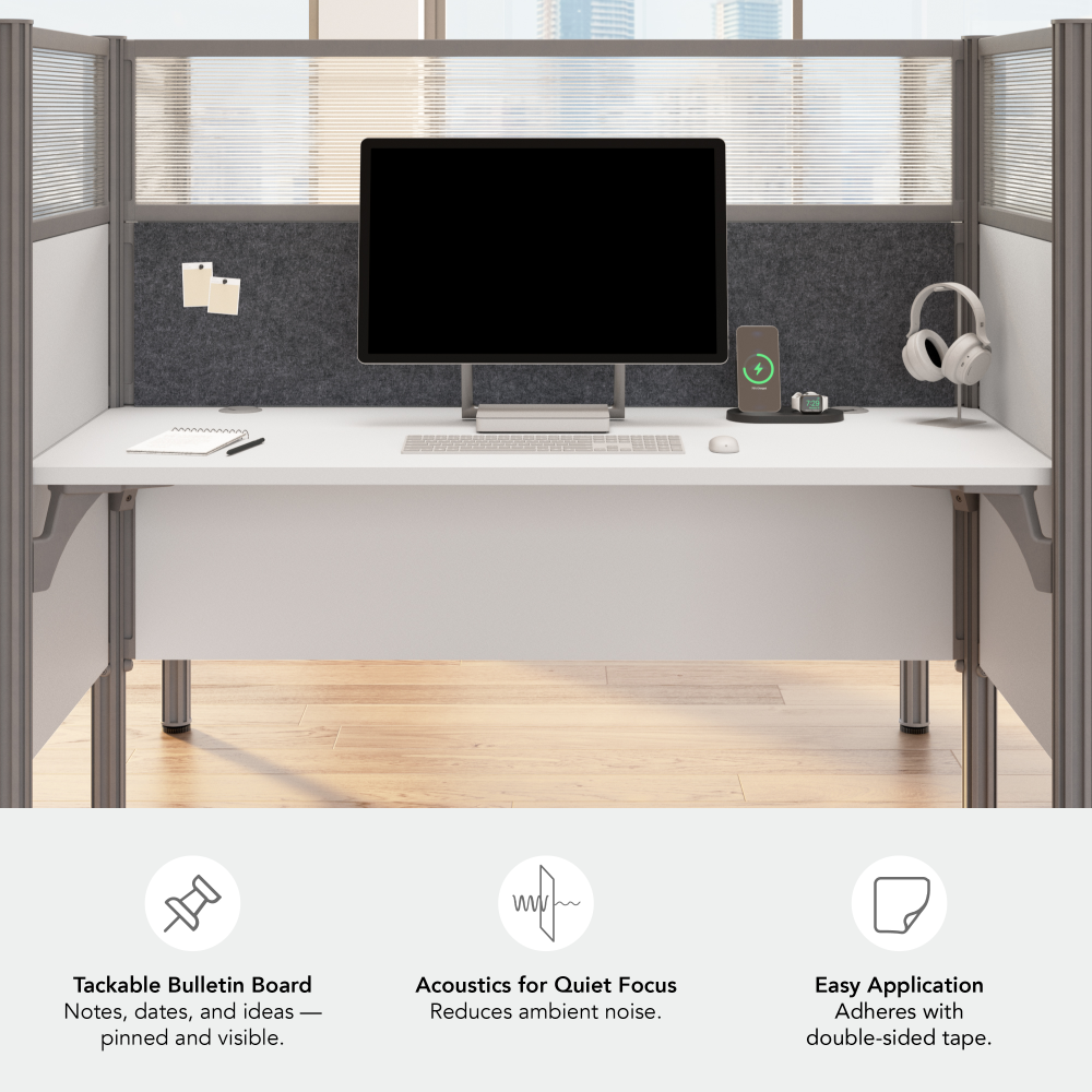 ProBiz Single Cubicle Desk for Office with High Privacy Panels and Tackboard